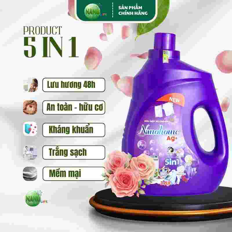 Sữa giặt cao cấp Nano Home Ag+  3.2L (tím - Doawny)